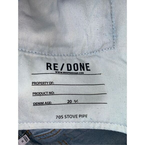 RE/DONE 70's Stove Pipe Straight Leg Jeans in Cool Medium Blue - Picture 11 of 16